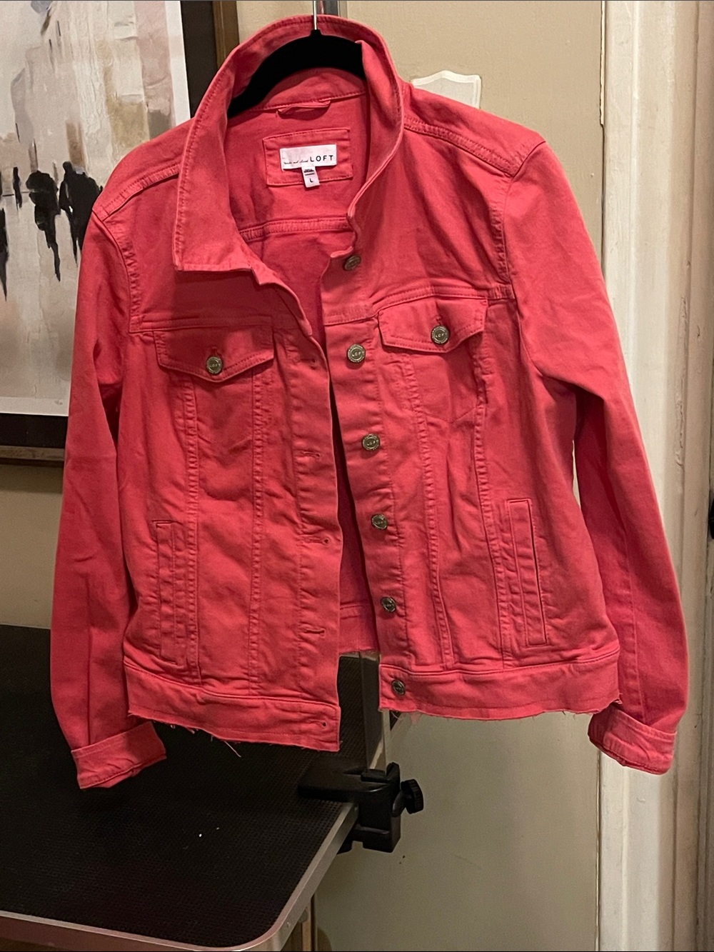 LOFT Coral-Pink Denim Jacket